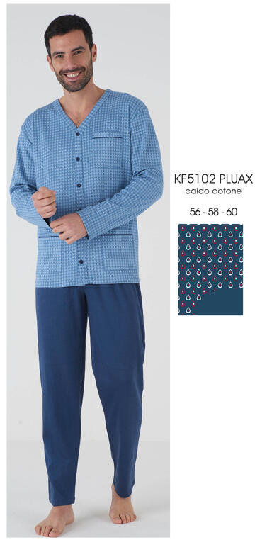 ART. KF5102 PLUAX- pigiama uomo m/l aperto interlock kf5102 pluax - Fratelli Parenti